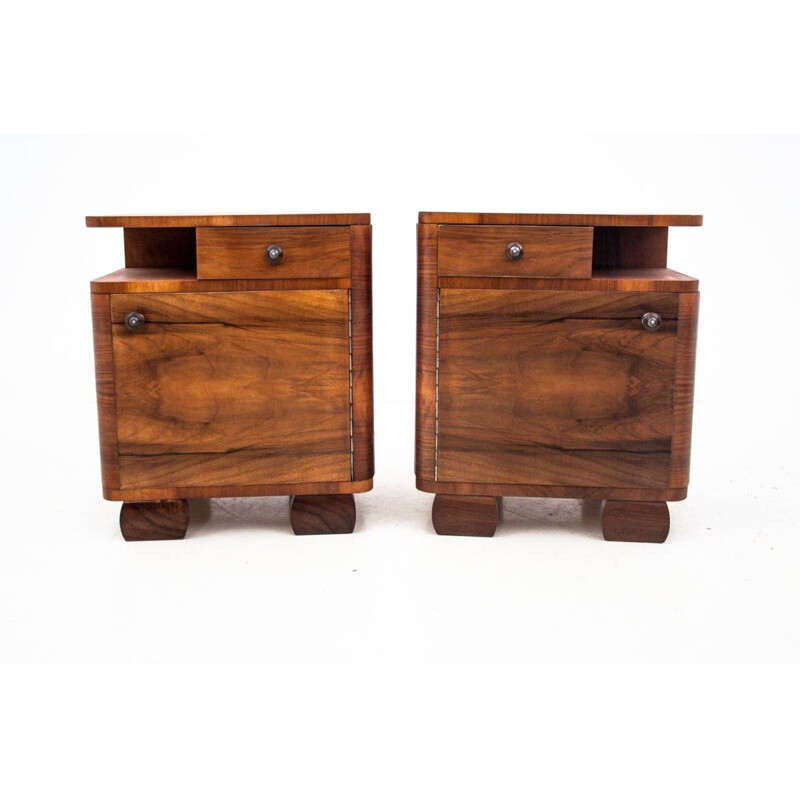 Vintage Art Deco bedside tables, Poland 1960s