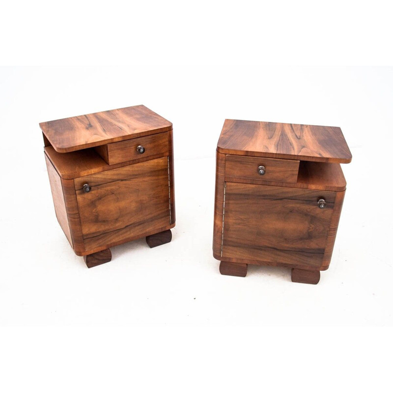 Vintage Art Deco bedside tables, Poland 1960s