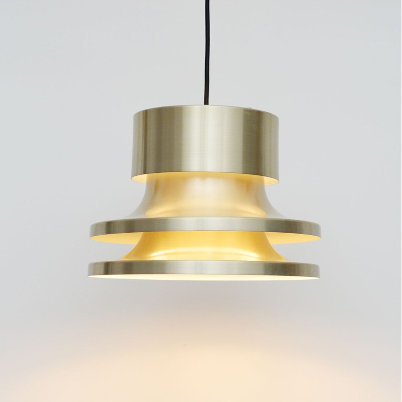 Vintage Pendant Lamp In Golden Brass, Danish 1970s