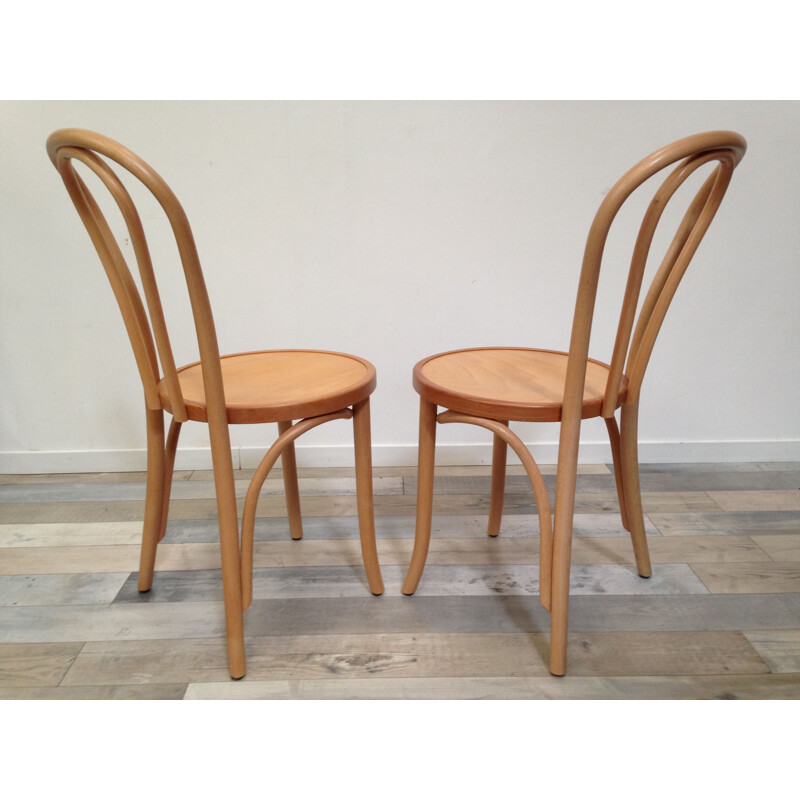 Set of 4 vintage bistro chairs in bent wood