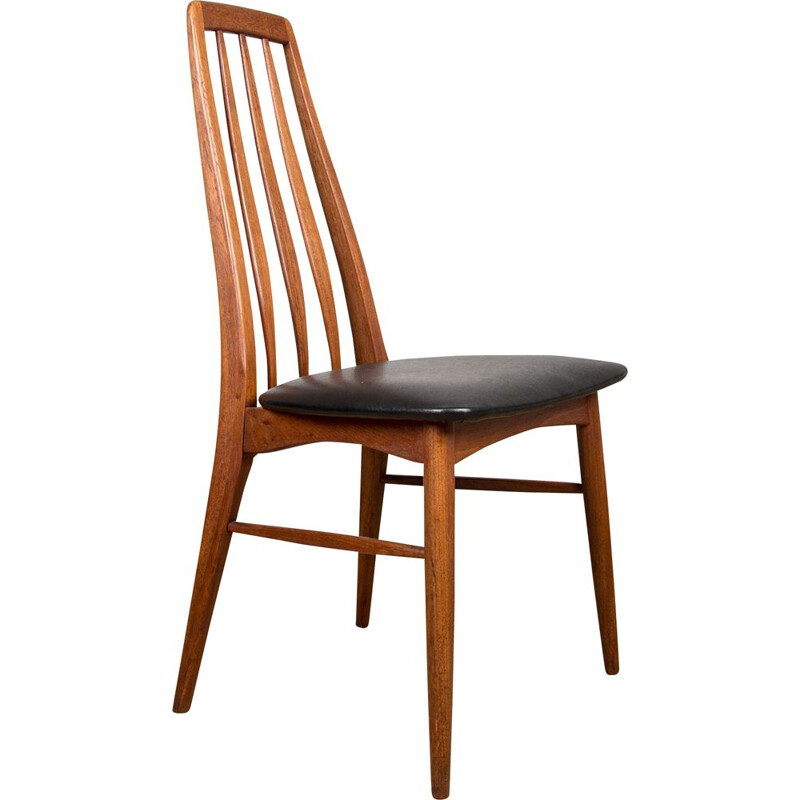 Set of 4 vintage teak chairs Eva by Niels Koefoed, Danish 1960s