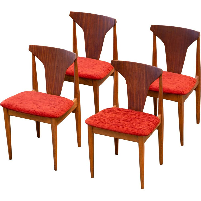 Lot de 4 chaises vintage, Scandinaves 1960