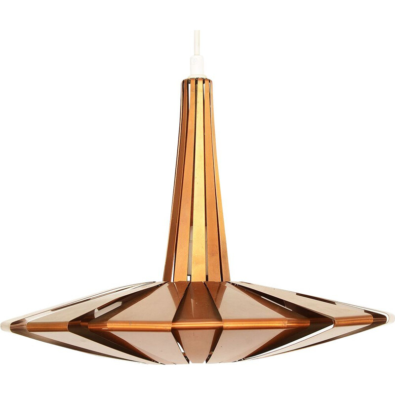 Vintage Copper pendant light by Werner Schou for Coronell Elektro, Denmark 1960s