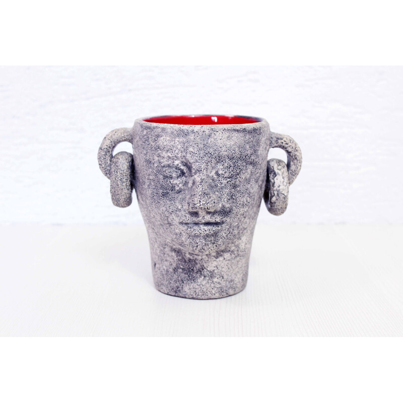 Vintage anthropomorphic ceramic vase by Francis Triay 1950s