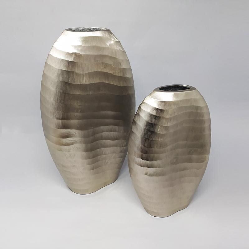 Pair of vintage Vases in Ceramic, Italy 1970s