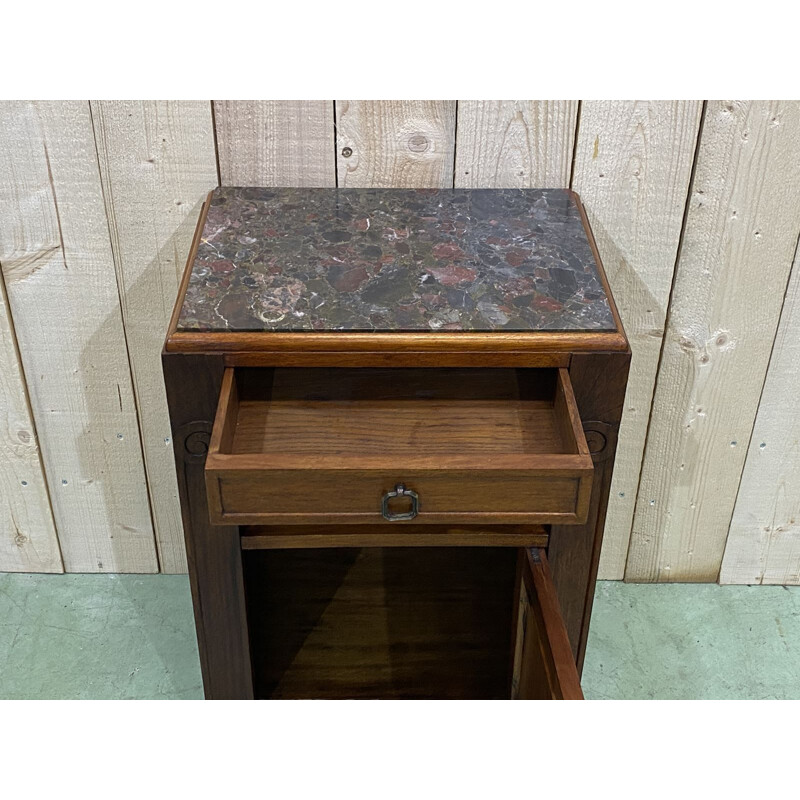 Vintage Art Deco walnut bedside table 1930s