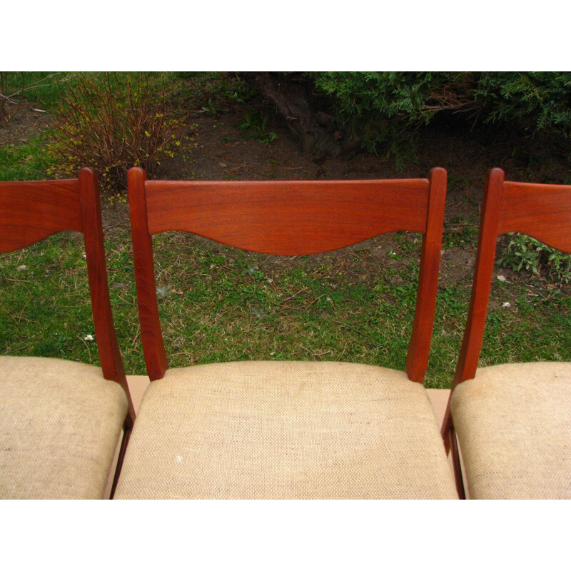 Set of 4 vintage dining chairs teak wood, Scandinavian