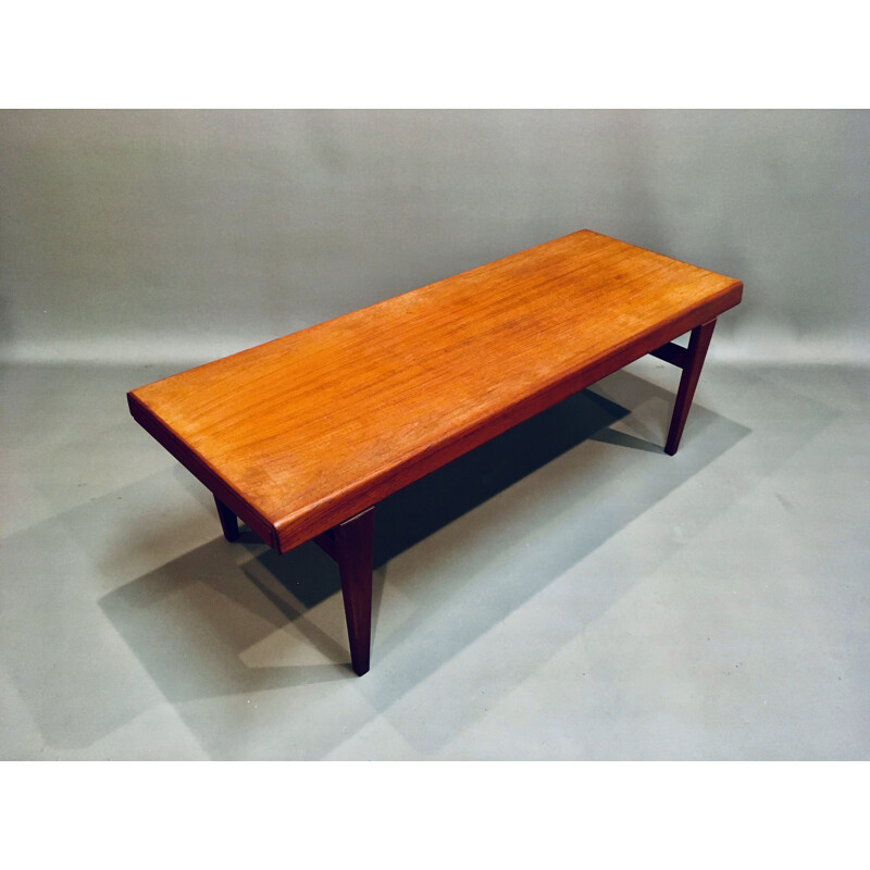 Vintage teak coffee table Johannes Andersen, Scandinavian 1950s