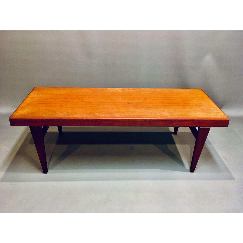 Vintage teak coffee table Johannes Andersen, Scandinavian 1950s