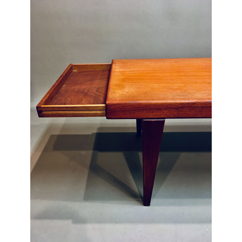 Vintage teak coffee table Johannes Andersen, Scandinavian 1950s