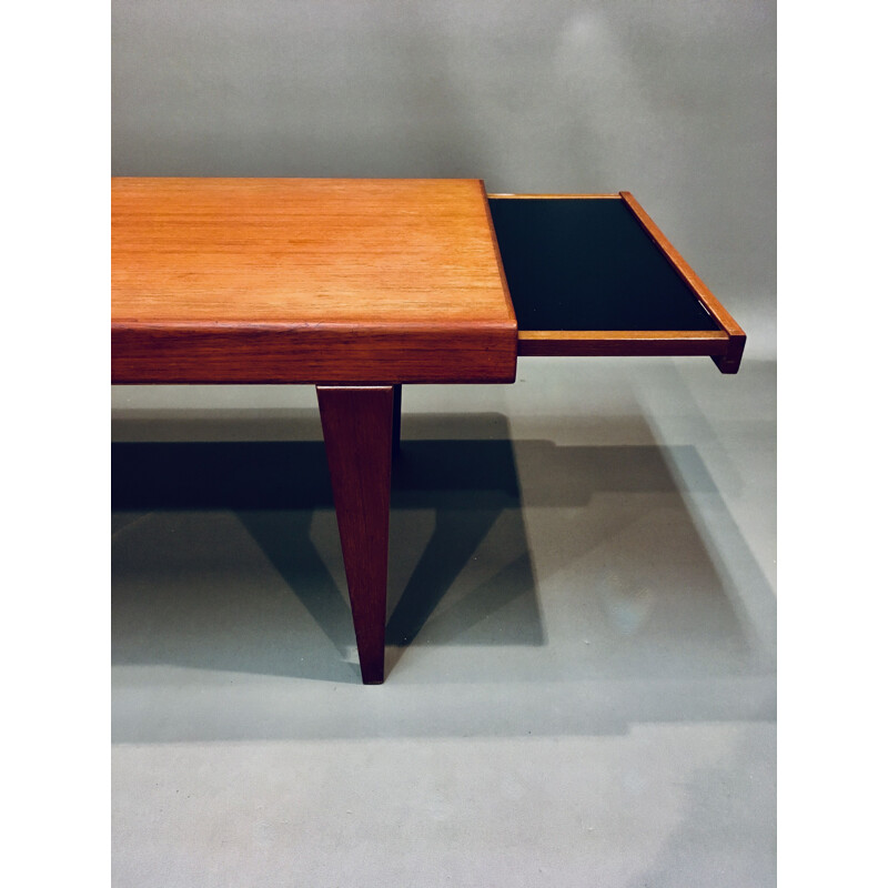 Vintage teak coffee table Johannes Andersen, Scandinavian 1950s