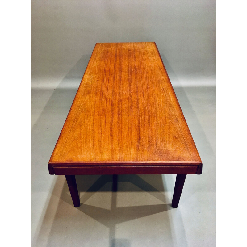 Table basse vintage en teck Johannes Andersen, Scandinave 1950