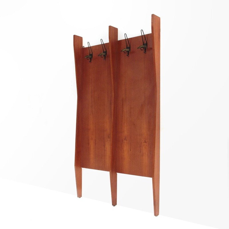 Vintage Teak coat hanger, Italian 1960s