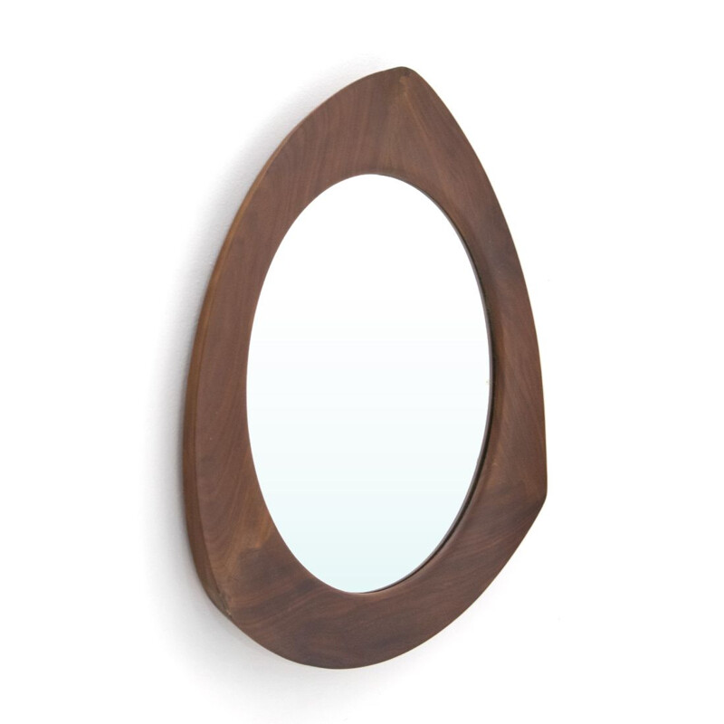 Vintage Mirror with teak frame by Campo and Graffi for Home 1950s