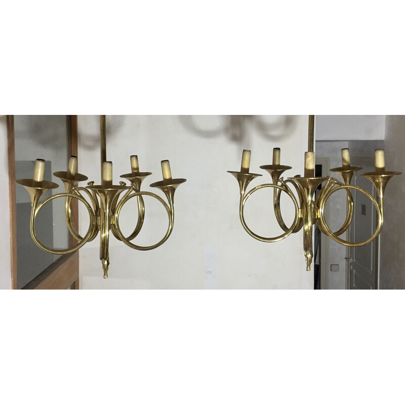 Par de candelabros vintage house jansen