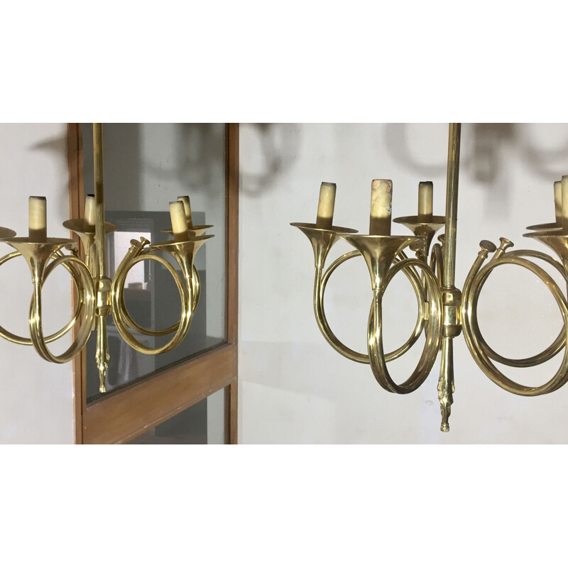 Pair of vintage chandeliers house jansen