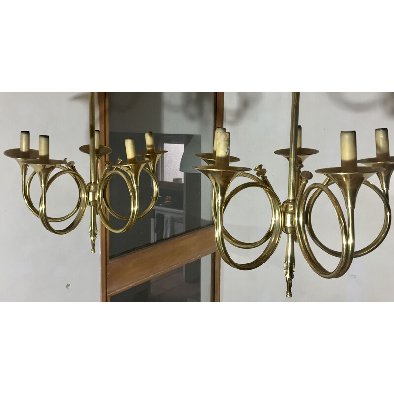 Pair of vintage chandeliers house jansen