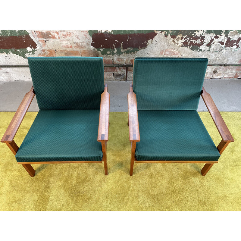 Pair of vintage Teak Capella Chairs by Illum Wikkelso for Niels Eilersen, Danish 1960s