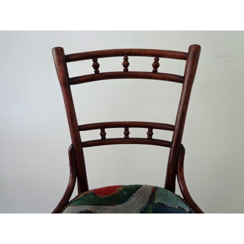 Sedia Thonet vintage con imbottitura colorata