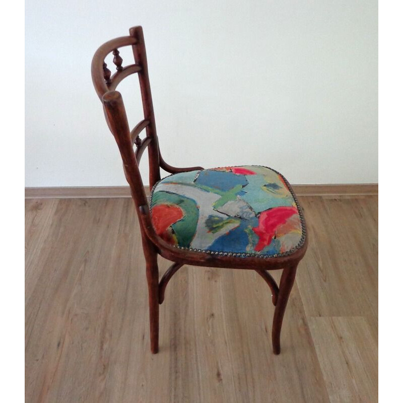 Vintage chair by Thonet with colorful upholstery