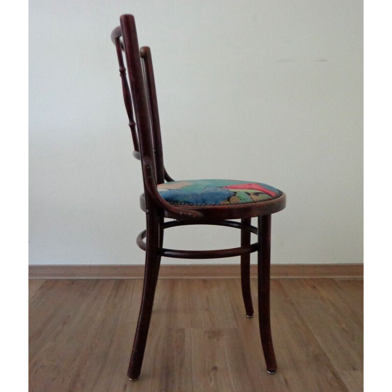 Vintage chair by Thonet with colorful upholstery