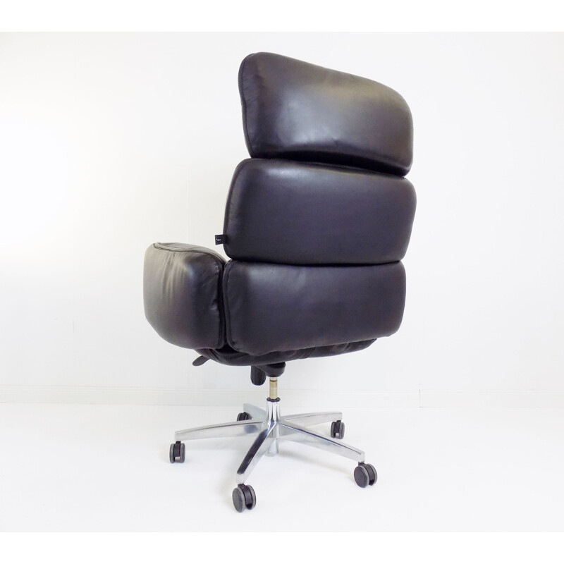 Vintage Top star black office armchair by Otto Zapf 1970s