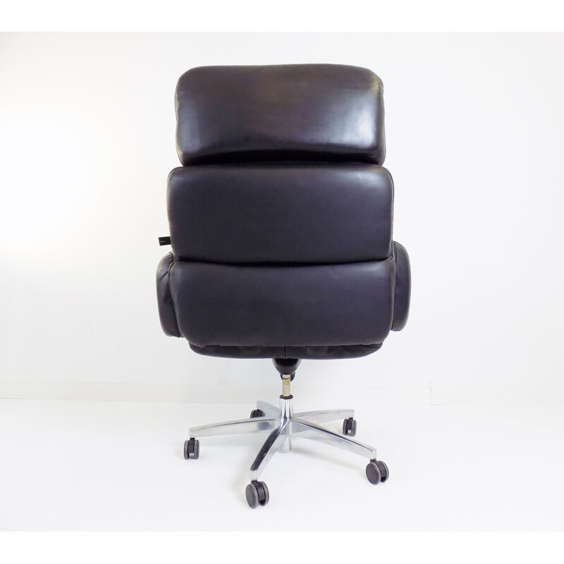 Vintage Top star black office armchair by Otto Zapf 1970s