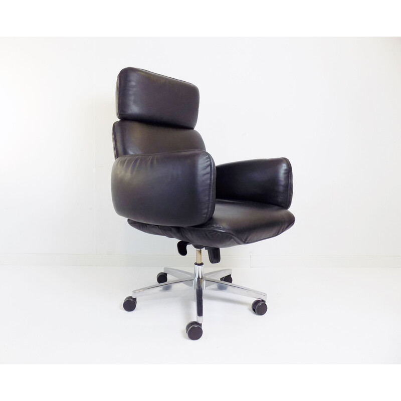 Vintage Top star black office armchair by Otto Zapf 1970s