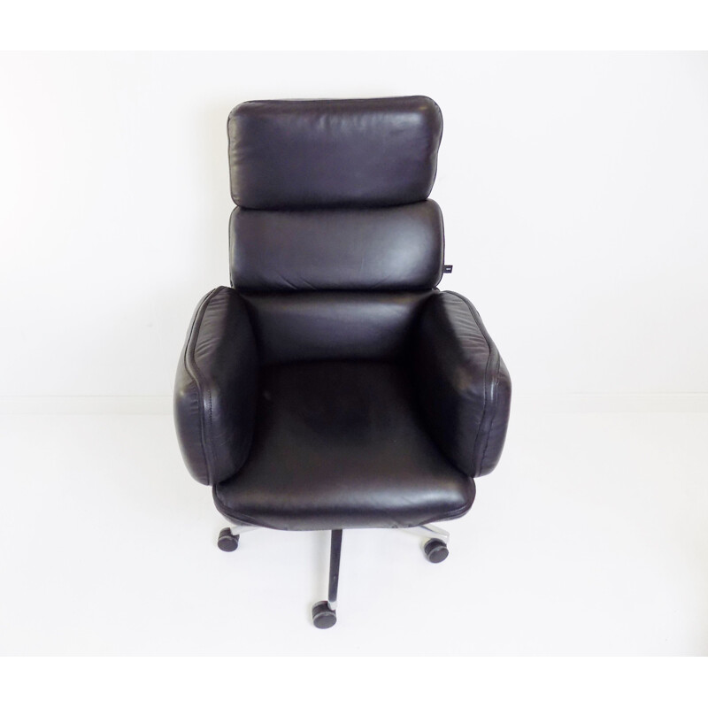 Vintage Top star black office armchair by Otto Zapf 1970s