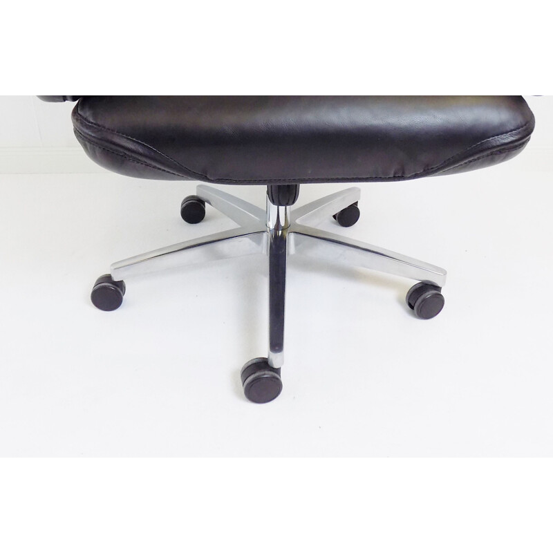 Vintage Top star black office armchair by Otto Zapf 1970s