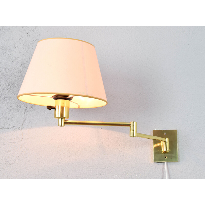 Vintage Modern Swing Arm brass sconce by George W. Hansen for Metalarte 1960s