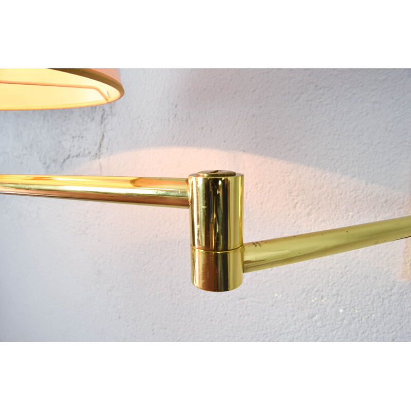 Vintage Modern Swing Arm brass sconce by George W. Hansen for Metalarte 1960s