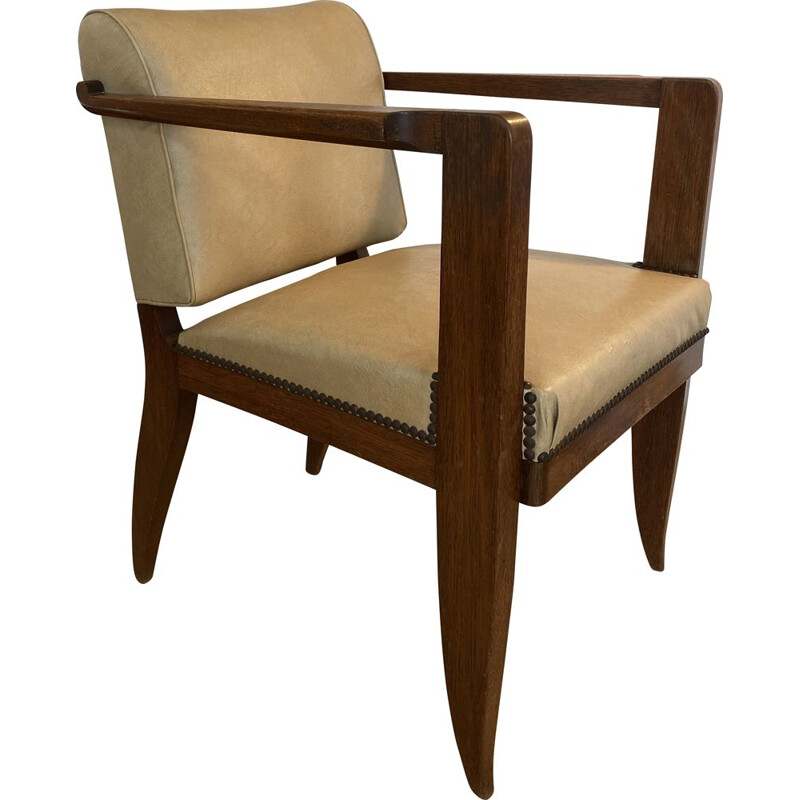 Modernistische vintage fauteuil van Francisque Chaleyssin 1930