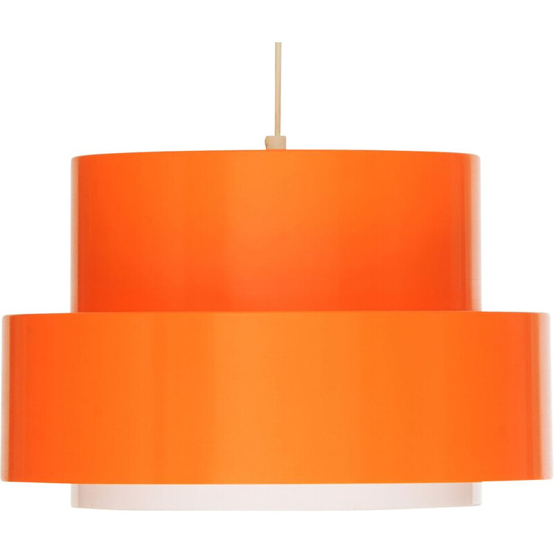 Vintage Pendant light "Cylindus" by Uno and Östen Kristiansson for Luxus, Sweden 1970s