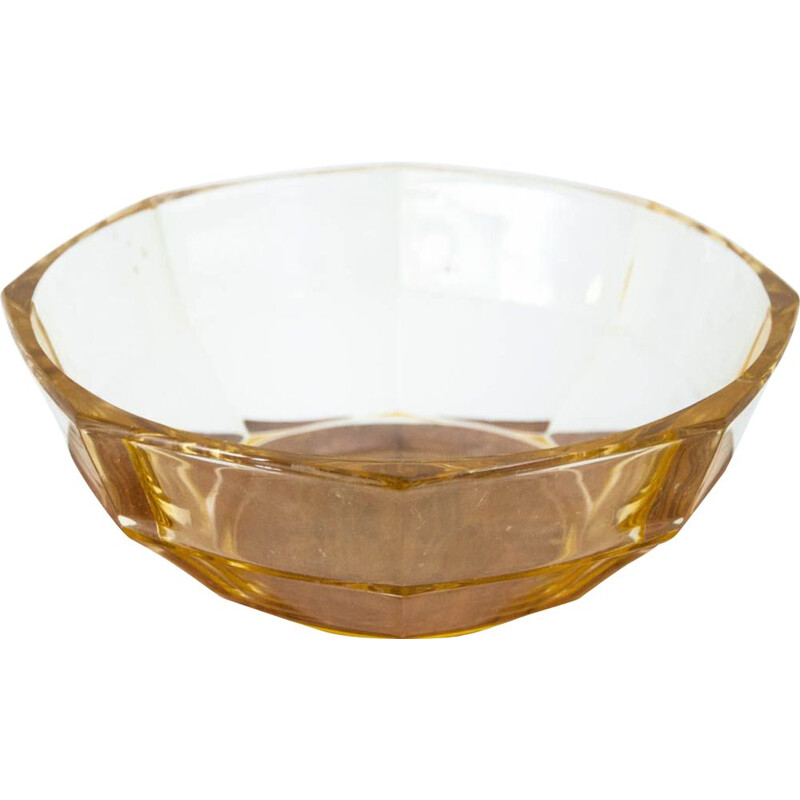 Vintage yellow glass bowl