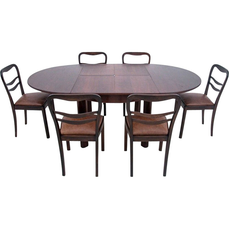 Vintage Art Deco table and 6 chairs 1950s