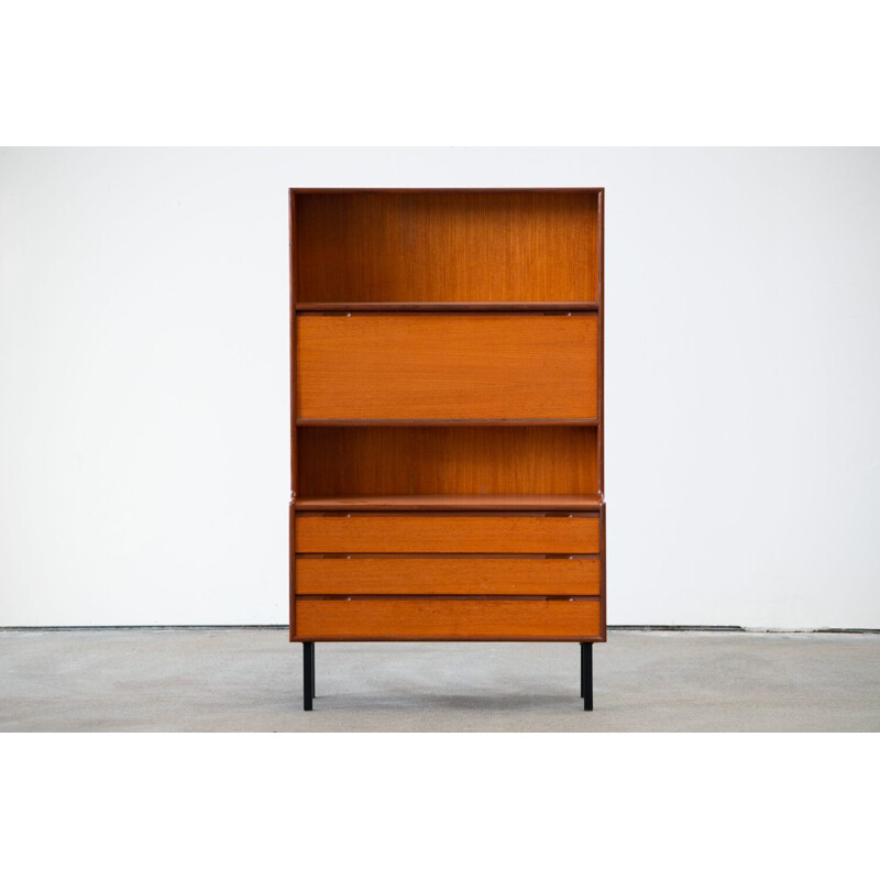 Vintage teak room divider bookcase, Scandinavian 1960s