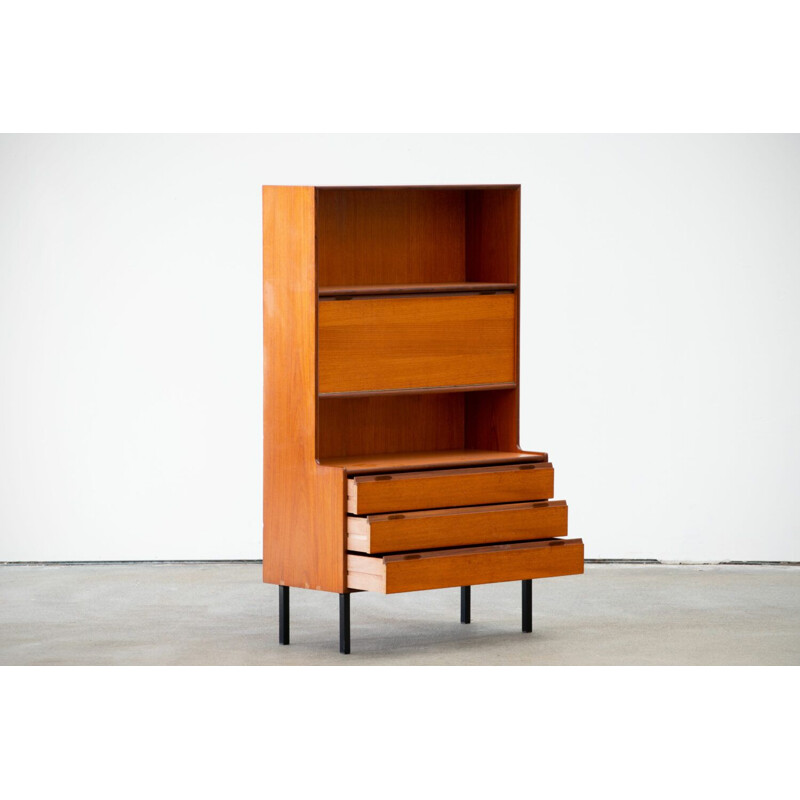 Vintage teak room divider bookcase, Scandinavian 1960s