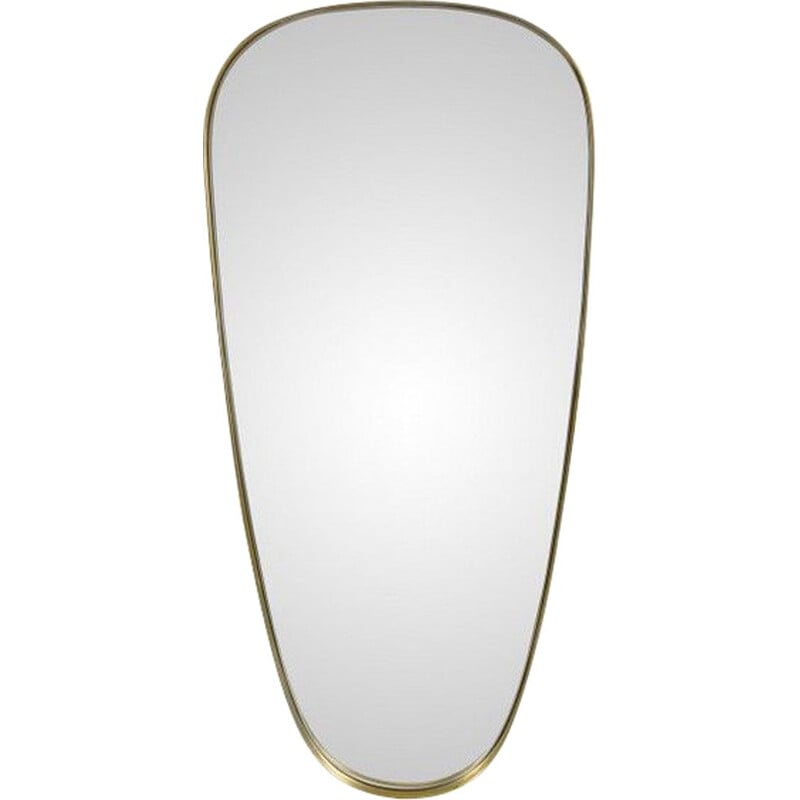 Miroir vintage retroviseur et forme libre contour en laiton