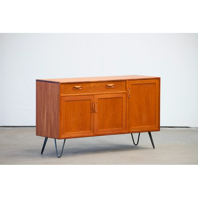 Enfilade vintage Teck & Acier, Scandinave 1960