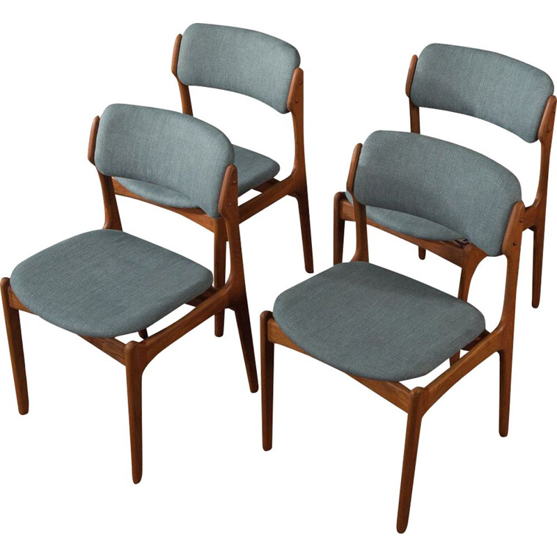 Set of 6 Vintage dining chairs by Erik Buch, Denmark 1960s