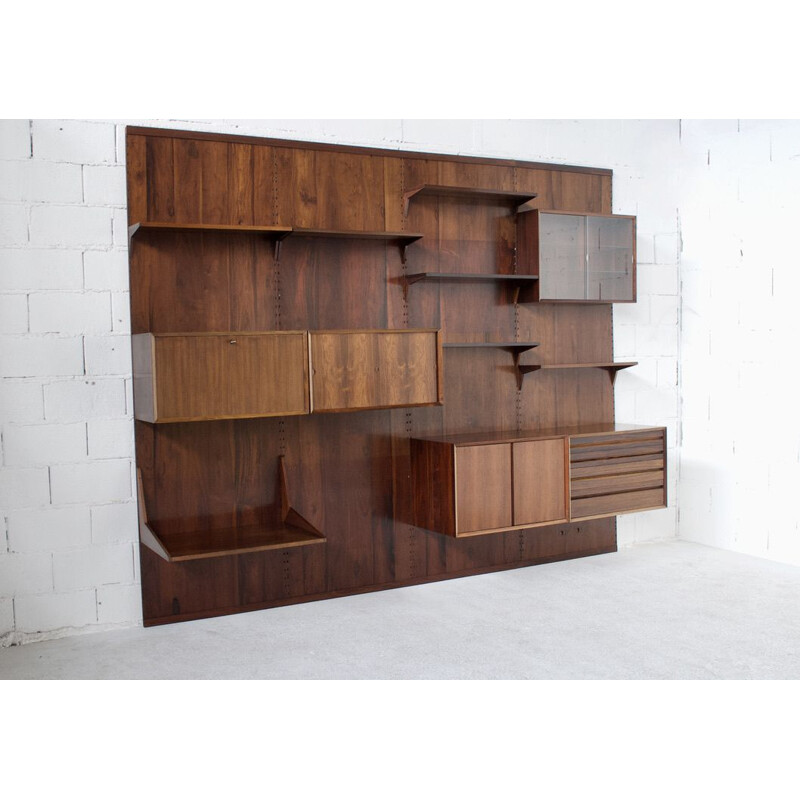 Vintage rosewood cado panel wall system by Poul Cadovius 1959s