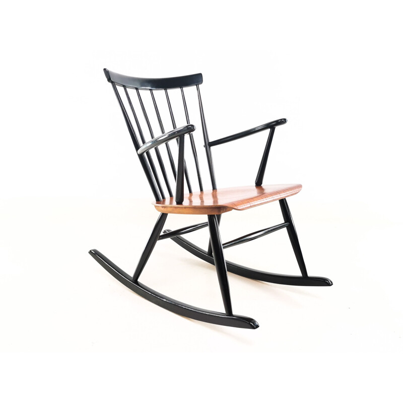 Vintage Hagafors Rocking Chair by Roland Rainer, Swedish 1960s