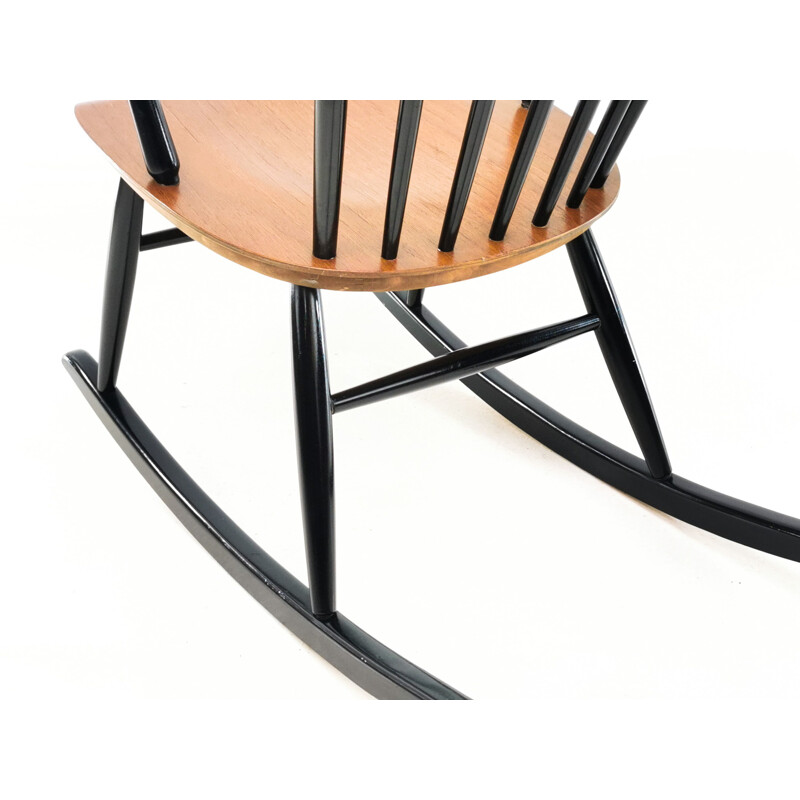Vintage Hagafors Rocking Chair by Roland Rainer, Swedish 1960s