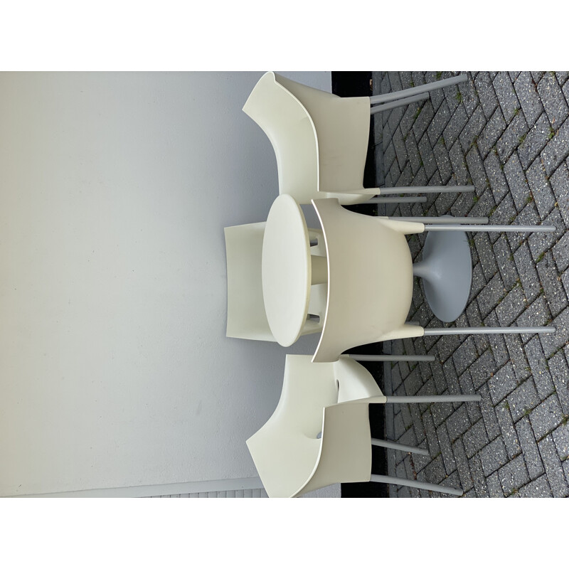 Table vintage avec 4 Chaises par Philippe Starck pour Kartell