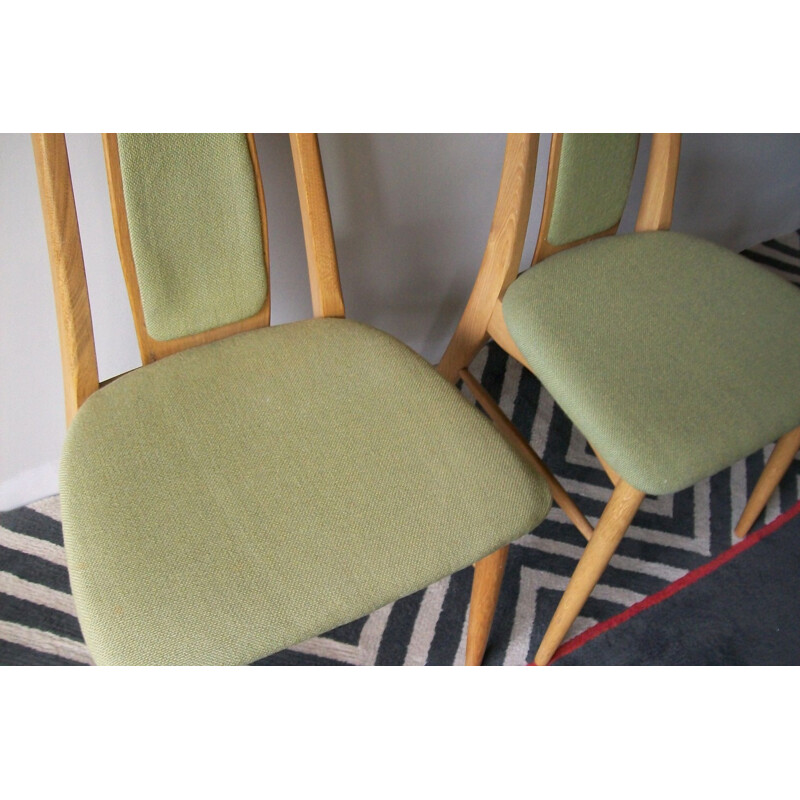 Pair of Vintage Oak Eva Chairs by Niels Koefoed