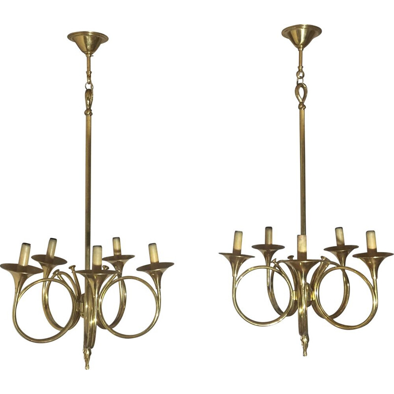 Pair of vintage chandeliers house jansen