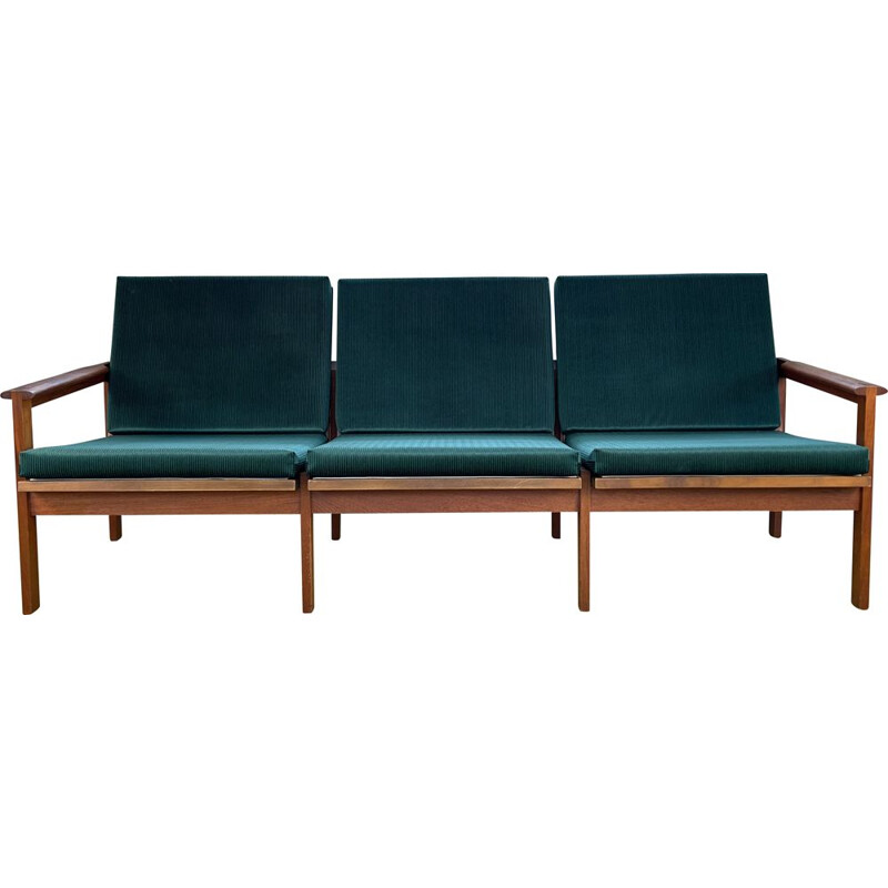 Vintage Teak 3-Seater Capella Sofa by Illum Wikkelsø for Niels Eilersen 1960s