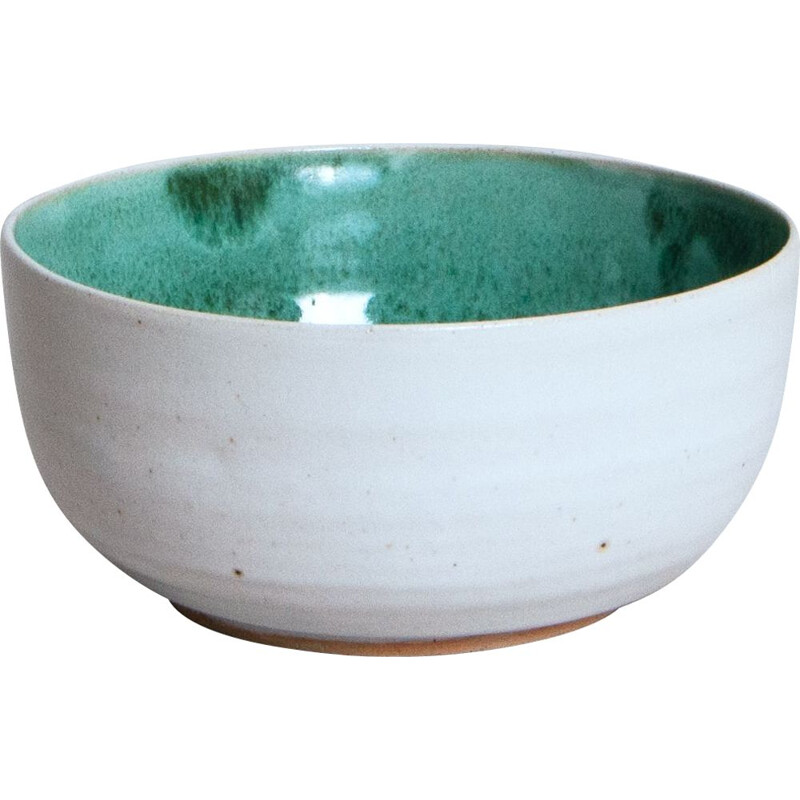 Small vintage bowl in aqua glaze by Noriko Nagaoka, England