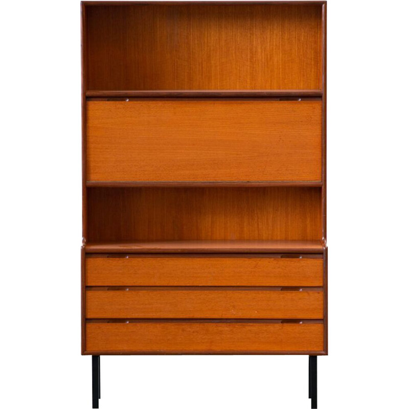 Vintage teak room divider bookcase, Scandinavian 1960s